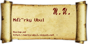 Márky Ubul névjegykártya